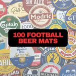 100+ Football Beer Mats Job Lot – Mixed UK Clubs – Bulk Bundle Pub Bar Coasters