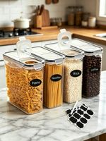 2Pcs 2L Cereal Storage Containers Food Dispenser Grain Rice Pasta Kitchen Organi