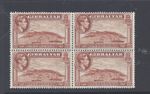 GIBRALTAR GVI 1940 1d YELLOW-BROWN PERF 13½ BLOCK OF 4 MINT  SG 122a