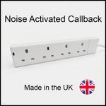 GSM Audio Monitor Home Security Noise Activated Alert Mains Powered 4 Way Socket