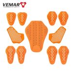 Motorcycle Pads - CE Protective Gear for Jacket Elbow Shoulder - Orange