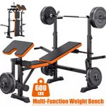 Multi-Function Weight Bench Adjustable Bench Press Set Olympic Workout Bench UK