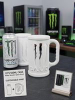 Personalised Monster Energy 500ml Can Caddy with Name & Claw Logo - Custom Name!