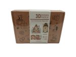 Christmas Cottage Clock 3D Wooden Puzzle Model Kit LZ3DSZ014 New Sealed