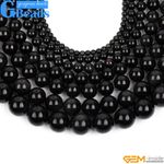 Natural Black Obsidian Gemstone Round Beads For Jewellery Making 15"4mm 6mm 8mm