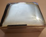 Vintage Sterling Silver by Poole 14 Cigarette Trinket Box w/Wood Inlaid. VG. 