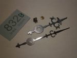 Clock HANDS Pair Blued Steel & collets for clock movement wall mantle bracket