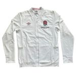 England Rugby Jacket Men's Anthem White Size MEDIUM Umbro Zip Pockets Event Team