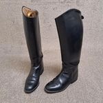 Cavallo Riding Boots Structured Leather 38 UK 5 Black Knee Length