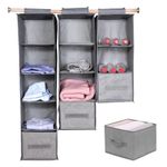 Hanging Closet Organizer Bag 1-5 Layer Foldable Clothes Storage Pouch