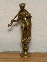 Nineteenth Century Brass Pipe Tamper.  Standing Figure. Marked 7 to rear.
