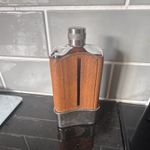 Vintage Leather Hip Flask Stainless Steel With Glass Viewing Window