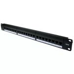 24 Port RJ45 CAT6 Gigabit Thru Coupling Patch Panel with Back Bar
