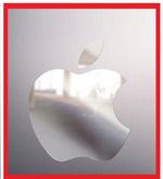 Apple Logo Decals Sticker Silver Chrome iPhone MacBook Pro 1.7CM x 1.3CM QTY 1