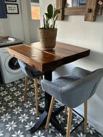 Industrial Table Seater Chic 110cm Tall Poseur Restaurant Bar Cafe Furniture