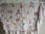 CARE BEARS COT COVER QUILTED RARE VINTAGE NURSERY BEDDING CHILDREN'S