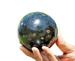 85MM Black Nuummite Ball Crystal Healing Energy Metaphysical Stone Sphere Globe