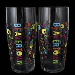 BEAVERTOWN PINT GLASSES X 2 -  Neck Oil - Psychedelic - New - FREE P&P