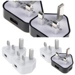 2pc 3Pin 5V1A USB Plug Charger Wall Chargers UK Power Adapter For iPhone Camera