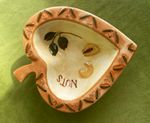 Vintage Rayware Ceramic Heart ‘Nuts’ Dish, Glazed