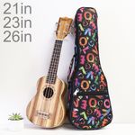 21 / 23  26" Soprano Ukulele Gig Bag Mini Guitar Soft Case Backpack Love Words