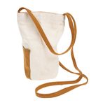Reusable Brown Canvas Messenger Bag Water Cup Pouch Lightweight for Daily Use