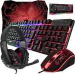 Orzly Hornet RX250 Gaming  Keyboard,  Mouse, Mouse Mat, Headset- Black