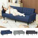 Upholstered Sofa bed 3 Seater Home Theater Recliner with Cupholders