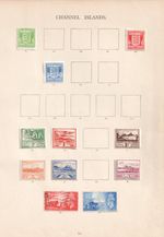 Channel Islands - Jersey and Guernsey WWII occupation Stamps on a page