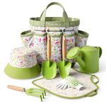 8-Piece Kids Gardening Tool Set - Fun Garden Tools for Children, Green
