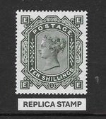 GB: Queen Victoria: SG128 / SG135: 10s Greenish Grey: REPLICA