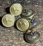 SINGLE SMALL BRASS LEOPARD BUTTON BY LONDON BADGE. 15MM NEVER USED