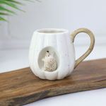 Ceramic Cup Mug Tea Coffee Sitting Hedgehog Natural Pumpkin Design Autumn Decor