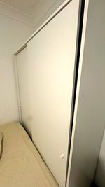 White Freestanding Wardrobe, 2 Sliding Doors, 1 Shelf, Solid Plain Bedroom