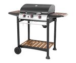 George Foreman Gas BBQ & Grill 3 Burner Stainless Steel with 2 Wheels GFGBBQ3BW