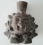 Peruvian huaco in replica of Moche culture