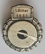 VINTAGE 1981 GERMAN SHOOTING MEDAL 1. RITTER 1ST KNIGHT RIFLE TARGET PIN BADGE