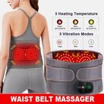 Electric Infrared Heating Vibration Therapy Massager Back Waist Belt Pain Relief