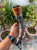 Horn Viking Trumpet Battle Premium Hand-Engraved Genuine War Ox 16
