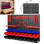 WALL MOUNTED TOOL PEG BOARD SET GARAGE STORAGE BINS WORKSHOP RACK SHED ORGANISER
