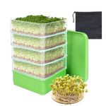Seed Sprouter Dish Kit Stackable Seedling Starter Tray with Lid Microgreens