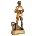 FREE ENGRAVING & CLUB BADGE - Gold FootballTrophy - 23cm - Bargain Cheap