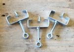  3x  80mm concrete post clamps bracket  zinc plated with eye bolts