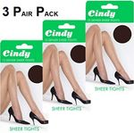 3Pairs Ladies Womens Cindy 15 Denier Comfortable Sheer Tights Everyday Reinforce