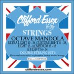 OCTAVE MANDOLA STRINGS. DOUBLE STRUNG IN UNISON. TUNED G D A E. CLIFFORD ESSEX.