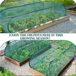 Foldable Plant Protective Netting Raised Bed with Ground Stakes Garden Row Cover