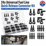Petrol Diesel Fuel Hose Quick Release Connector 7.89 9.49 9.89mm Kit Universal