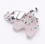 ROSE QUARTZ GEMSTONE ELEPHANT CHARM PENDANT WITH RHINESTONES IDEAL GIFT C191