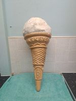 Rare Large 1930s Vintage ASKEYS Fibreglass Display Ice Cream Cone - 65 Cm Tall