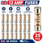 25x 13A Domestic Fuses Plug Top Household Mains 13amp Cartridge Fuse UK-New